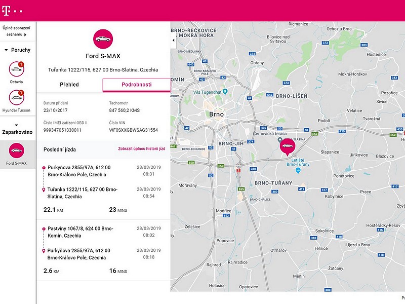 T-Mobile spustil webovou aplikaci pro Chytré auto